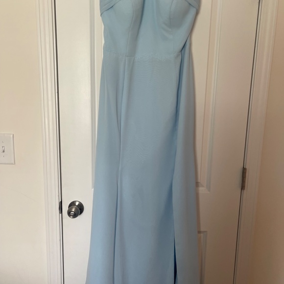Azazie Sky Blue Halter Wedding Dress - Picture 3 of 4